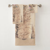 Poodle Miniature Speelgoed Abriot Cream Brown Dog  Bad Handdoek (Insitu)