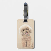 Poodle Miniature Speelgoed Abriot Cream Brown Dog  Bagagelabel (Achterkant verticaal)