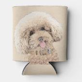 Poodle Miniature Speelgoed Abriot Cream Brown Dog Blikjeskoeler (Voorkant)