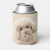 Poodle Miniature Speelgoed Abriot Cream Brown Dog Blikjeskoeler (Blikje Achterkant)