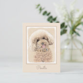Poodle Miniature Speelgoed Abriot Cream Brown Dog  Briefkaart (Staand voorkant)