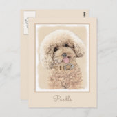 Poodle Miniature Speelgoed Abriot Cream Brown Dog  Briefkaart (Voorkant / Achterkant)