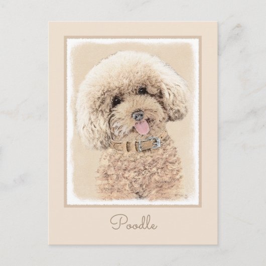 Poodle Miniature Speelgoed Abriot Cream Brown Dog  Briefkaart (Voorkant)