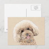 Poodle Miniature Speelgoed Abriot Cream Brown Dog  Briefkaart (Voorkant / Achterkant)