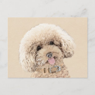 Poodle Miniature Speelgoed Abriot Cream Brown Dog  Briefkaart