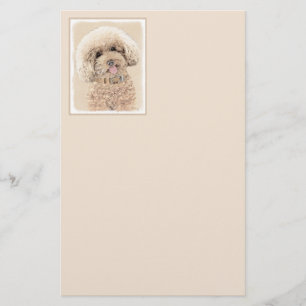 Poodle Miniature Speelgoed Abriot Cream Brown Dog  Briefpapier