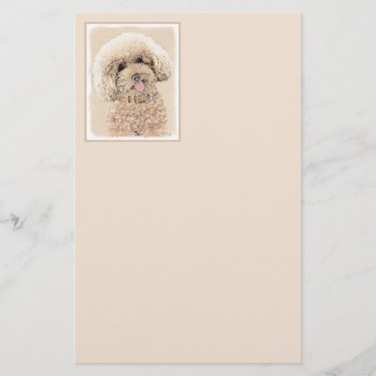 Poodle Miniature Speelgoed Abriot Cream Brown Dog Briefpapier (Voorkant)
