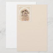 Poodle Miniature Speelgoed Abriot Cream Brown Dog Briefpapier (Voorkant / Achterkant)