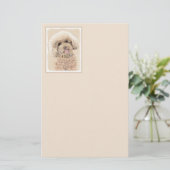 Poodle Miniature Speelgoed Abriot Cream Brown Dog Briefpapier (Staand voorkant)