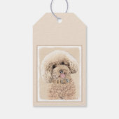 Poodle Miniature Speelgoed Abriot Cream Brown Dog  Cadeaulabel (Achterkant)