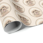 Poodle Miniature Speelgoed Abriot Cream Brown Dog Cadeaupapier (Rol Hoek)