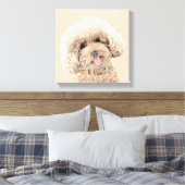Poodle Miniature Speelgoed Abriot Cream Brown Dog  Canvas Afdruk (Insitu (Slaapkamer))