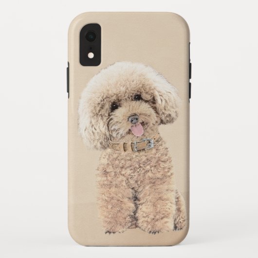 Poodle Miniature Speelgoed Abriot Cream Brown Dog  Case-Mate iPhone Case (Achterkant)