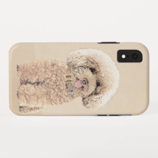 Poodle Miniature Speelgoed Abriot Cream Brown Dog Case-Mate iPhone Case (Achterkant (horizontaal))