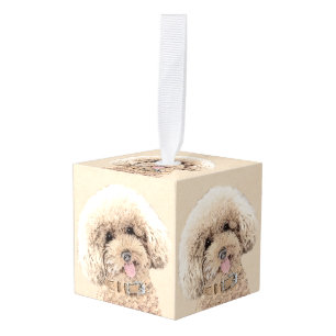 Poodle Miniature Speelgoed Abriot Cream Brown Dog Decoratie