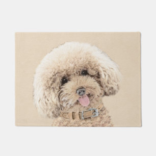 Poodle Miniature Speelgoed Abriot Cream Brown Dog Deurmat