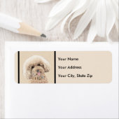Poodle Miniature Speelgoed Abriot Cream Brown Dog  Etiket (Insitu)