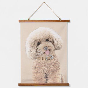 Poodle Miniature Speelgoed Abriot Cream Brown Dog  Hangend Wandkleed