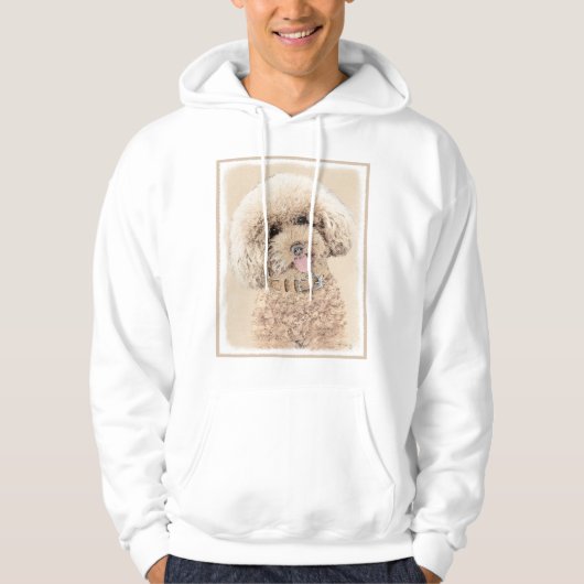 Poodle Miniature Speelgoed Abriot Cream Brown Dog Hoodie (Voorkant)