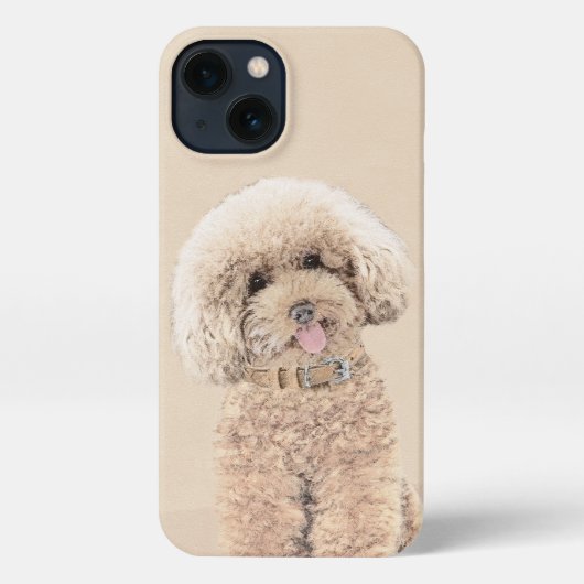 Poodle Miniature Speelgoed Abriot Cream Brown Dog  iPhone Hoesje (Achterkant)