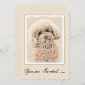 Poodle Miniature Speelgoed Abriot Cream Brown Dog Kaart (Voorkant / Achterkant)