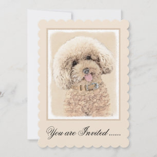 Poodle Miniature Speelgoed Abriot Cream Brown Dog  Kaart