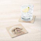 Poodle Miniature Speelgoed Abriot Cream Brown Dog  Kartonnen Onderzetters (Insitu)