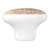 Poodle Miniature Speelgoed Abriot Cream Brown Dog  Keramische Knop (Zijkant)