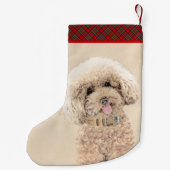 Poodle Miniature Speelgoed Abriot Cream Brown Dog  Kleine Kerstsok (Achterkant)