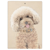 Poodle Miniature Speelgoed Abriot Cream Brown Dog Klembord (Achterkant)