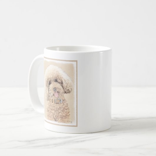 Poodle Miniature Speelgoed Abriot Cream Brown Dog Koffiemok (Voorkant links)