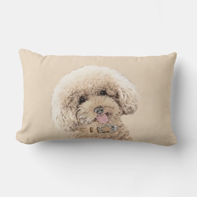 Poodle Miniature Speelgoed Abriot Cream Brown Dog  Kussen (Voorkant)
