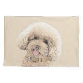 Poodle Miniature Speelgoed Abriot Cream Brown Dog Kussensloop (Achterkant)