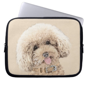 Poodle Miniature Speelgoed Abriot Cream Brown Dog  Laptop Sleeve