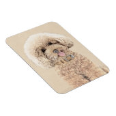 Poodle Miniature Speelgoed Abriot Cream Brown Dog Magneet (Rechterzijde)