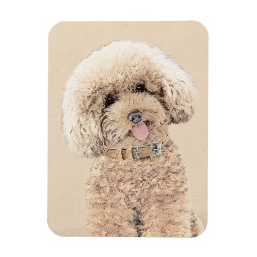 Poodle Miniature Speelgoed Abriot Cream Brown Dog Magneet (Verticaal)