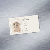 Poodle Miniature Speelgoed Abriot Cream Brown Dog  Magnetisch Visitekaartje (Voorbeeld)