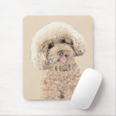 Poodle Miniature Speelgoed Abriot Cream Brown Dog  Muismat (Met muis)