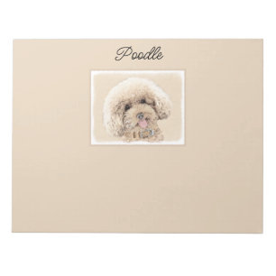 Poodle Miniature Speelgoed Abriot Cream Brown Dog  Notitieblok