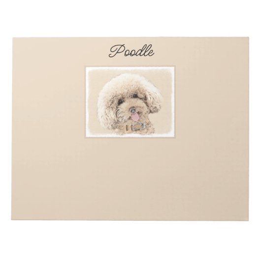 Poodle Miniature Speelgoed Abriot Cream Brown Dog  Notitieblok (Voorkant)