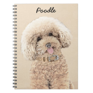 Poodle Miniature Speelgoed Abriot Cream Brown Dog  Notitieboek