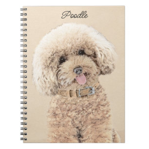 Poodle Miniature Speelgoed Abriot Cream Brown Dog  Notitieboek