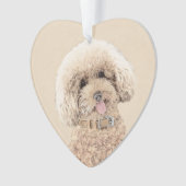 Poodle Miniature Speelgoed Abriot Cream Brown Dog  Ornament (voorkant)