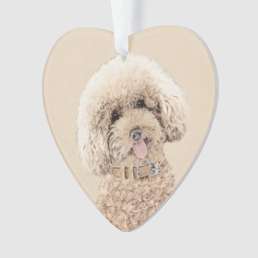 Poodle Miniature Speelgoed Abriot Cream Brown Dog  Ornament (voorkant)
