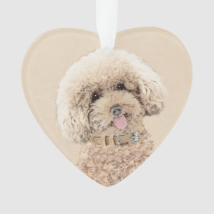 Poodle Miniature Speelgoed Abriot Cream Brown Dog  Ornament