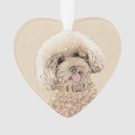 Poodle Miniature Speelgoed Abriot Cream Brown Dog  Ornament (voorkant)