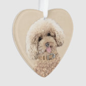 Poodle Miniature Speelgoed Abriot Cream Brown Dog  Ornament (voorkant)