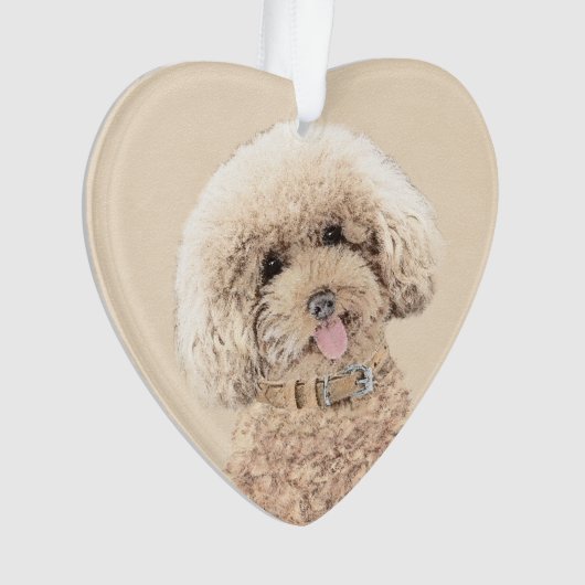 Poodle Miniature Speelgoed Abriot Cream Brown Dog  Ornament (voorkant)