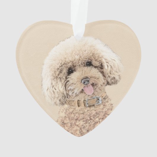 Poodle Miniature Speelgoed Abriot Cream Brown Dog  Ornament (achterkant)