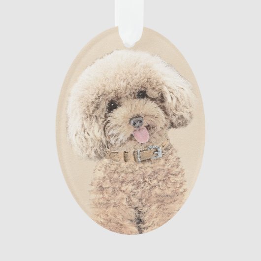 Poodle Miniature Speelgoed Abriot Cream Brown Dog  Ornament (voorkant)